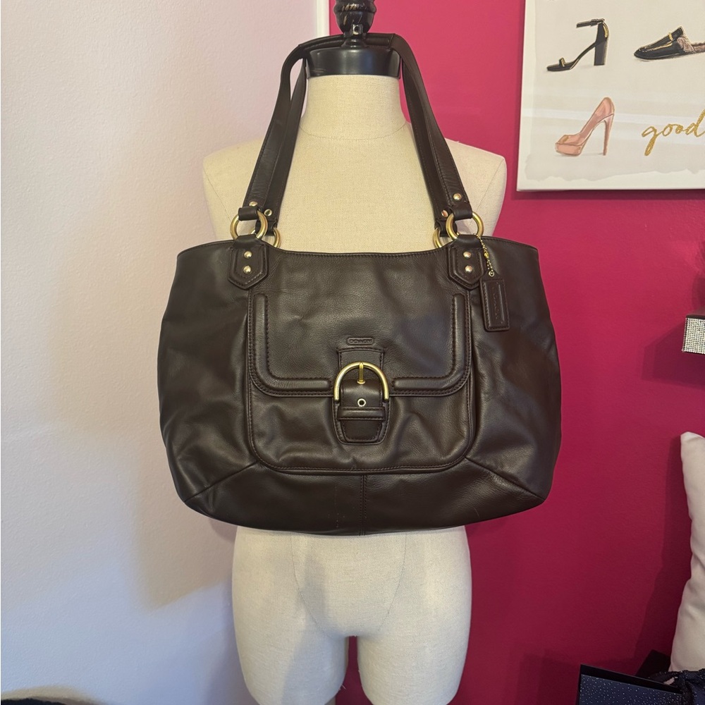 Vintage Coach Campbell Hall Brown Leather Tote Bag